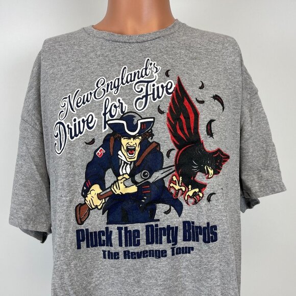 New England Patriots Super Bowl LI Pluck The Dirty Birds T Shirt Mens 2XL NFL - Picture 1 of 4